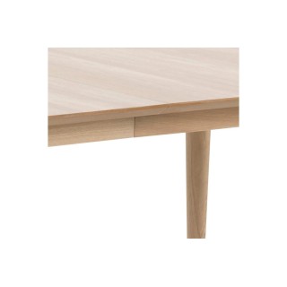 Table à manger extensible en chêne blanchi 8 à 14 couverts, longueur 300 cm - HELLIN