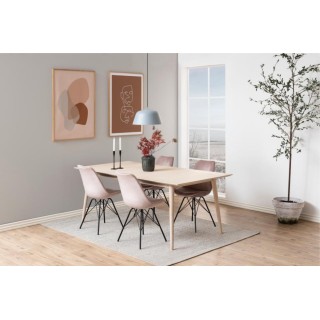 Table à manger rectangulaire en chêne blanchi 8 couverts L200 CENTIOR - HELLIN