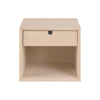 Chevet suspendu cube en bois avec une niche et un tiroir centior