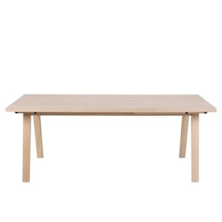 Table a manger rectangulaire en bois blanchi l200 alisia