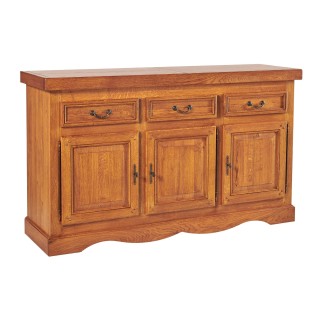 Buffet bas en chêne massif de style rustique / 3 portes | Hellin