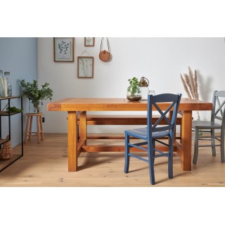 Table de ferme en chêne massif La Bresse - 220 x 90 - HELLIN