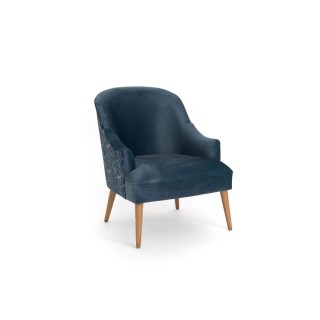 Fauteuil en velours fleuri lilo