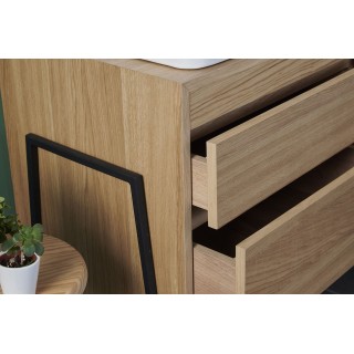Meuble sous vasque en bois et métal 2 tiroirs L120 BRIGHTON - HELLIN