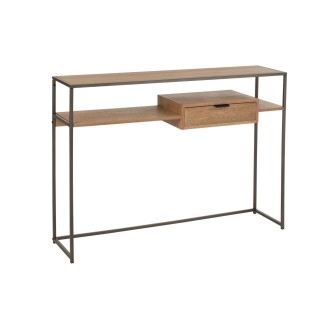 Console design en bois et métal avec 1 tiroir ESTER - HELLIN