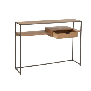 Console design en bois et métal avec 1 tiroir ESTER - HELLIN