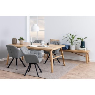 Banc de salle à manger en chêne de style scandinave L200 WALY - HELLIN