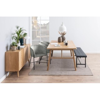 Table à manger rectangulaire en chêne L200 de style scandinave WALY - HELLIN