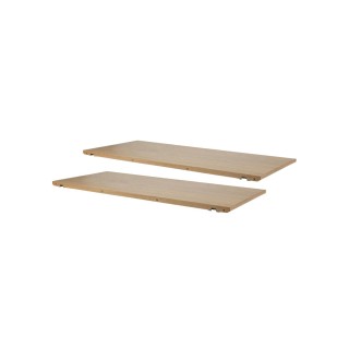 Table à manger ovale en bois blanchi avec 2 allonges L180/270 MARTINE - HELLIN