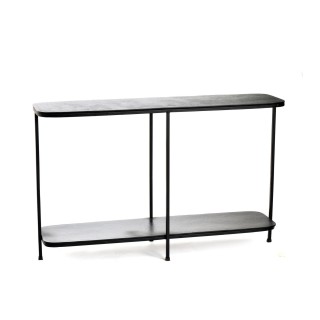 Console rectangulaire avec tablette inferieure en fonte noir brest
