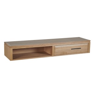 Ensemble en bois : Étagère et meuble TV suspendus | Hellin