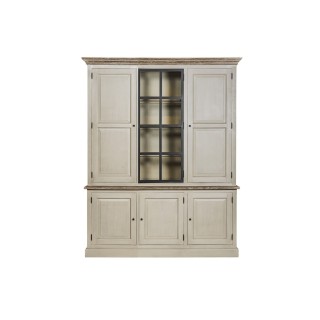 Buffet vaisselier en bois 3 portes éclairage led villas