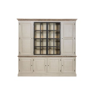 Buffet vaisselier en bois 4 portes éclairage led villas