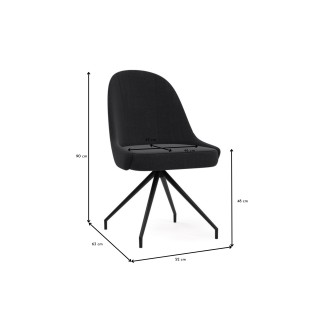 Chaises en tissu et métal (lot de 2) FLORIDA - HELLIN