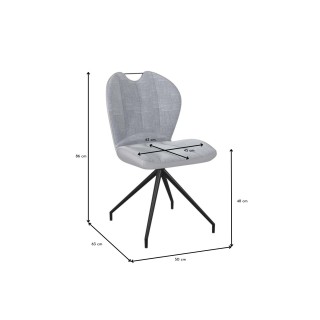 Chaises de salle à manger en tissu et métal (lot de 2) NEWARK - HELLIN