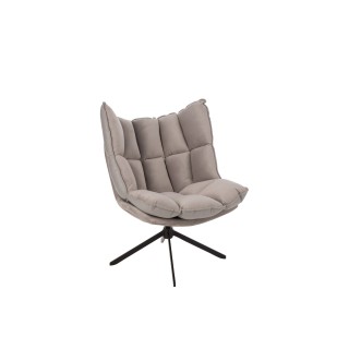 Fauteuil de relaxation en tissusimili et pietement metal noir fenix