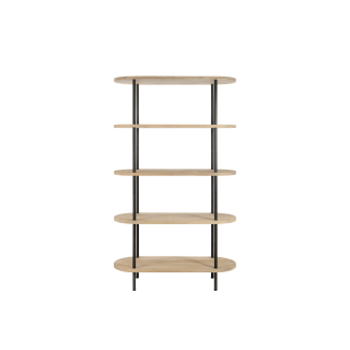Bibliotheque en bois de manguier et en metal 5 tablettes sali