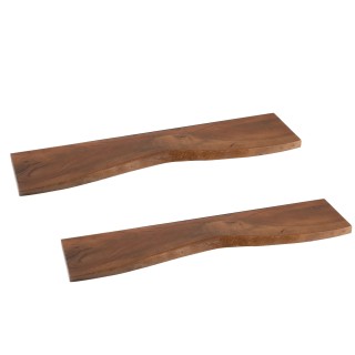 Etagère murale rectangulaire en bois d'acacia L115 (lot de 2) EDGAR - HELLIN