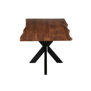 Table de salle à manger rectangulaire en bois d'acacia massif et métal noir L180 EDGAR - HELLIN