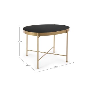 Table basse en métal et plateau verre - HELLIN