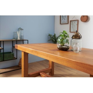 Table rectangulaire extensible en chêne massif : 2 allonges