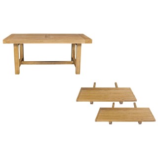 Table de ferme en chêne clair massif 2 allonges l180280 la bresse