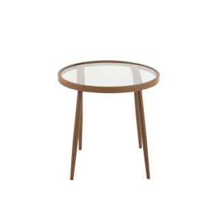 Table basse en verre et métal / lot de 2 | Hellin
