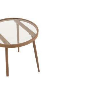 Table basse en verre et métal / lot de 2 | Hellin