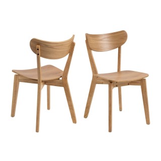 Chaise scandinave en bois lot de 2 leta