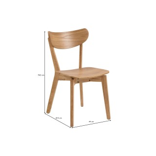 Chaise scandinave en bois naturel ou noir : lot de deux | Hellin