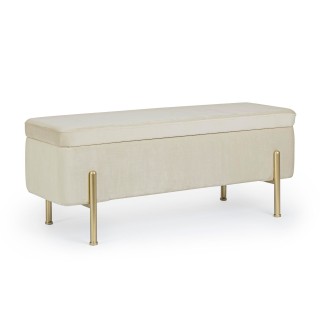Banc coffre 2 places en velours et pietement or nina