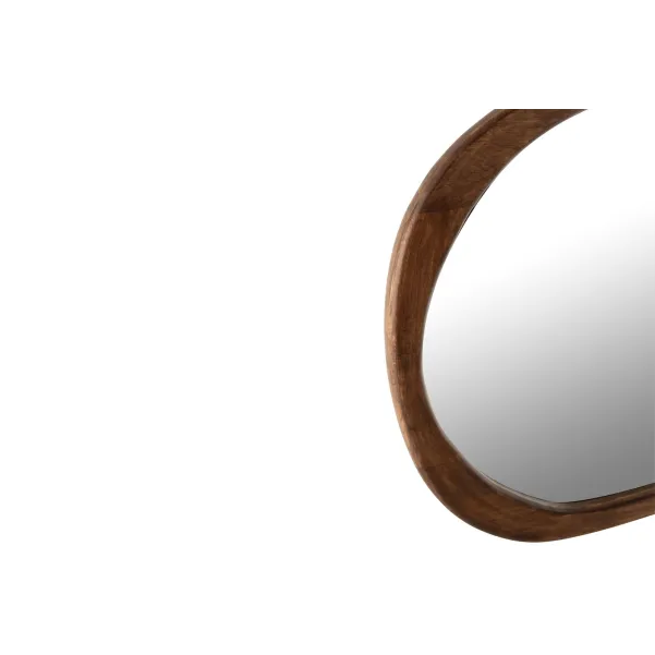 Miroir en forme de galet en bois de manguier L83 L BRUNO - HELLIN