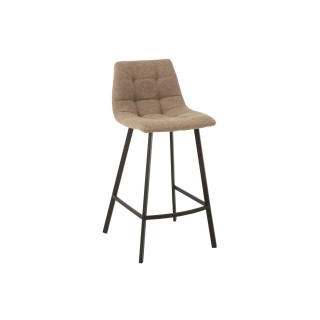 Chaise de bar en tissu et en métal noir ( lot de 2) OLIVIA - HELLIN