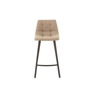 Chaise de bar en tissu et en métal noir ( lot de 2) OLIVIA - HELLIN