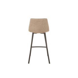 Chaise de bar en tissu et en métal noir ( lot de 2) OLIVIA - HELLIN