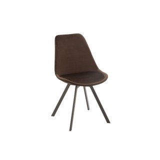Chaise de salle à manger scandinave en velours et métal (lot de 2) ELENE - HELLIN