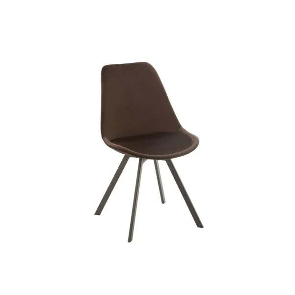 Chaise de salle à manger scandinave en velours et métal (lot de 2) ELENE - HELLIN