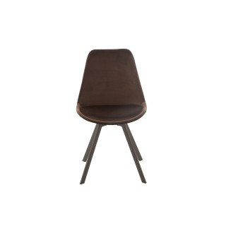 Chaise de salle à manger scandinave en velours et métal (lot de 2) ELENE - HELLIN