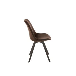 Chaise de salle à manger scandinave en velours et métal (lot de 2) ELENE - HELLIN