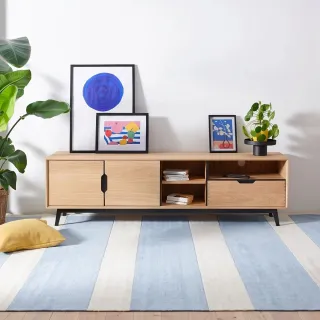 Meuble TV scandinave en bois massif : 2 couleurs | Hellin