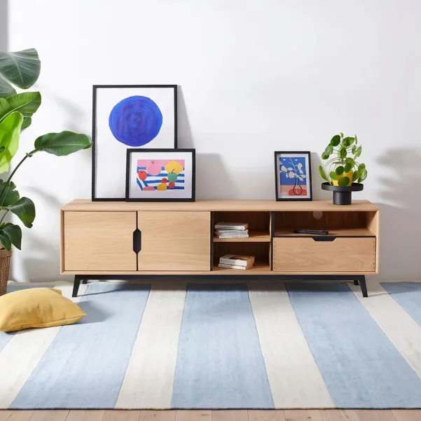 Meuble TV scandinave en bois massif : 2 couleurs | Hellin