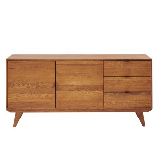 Buffet bas retro en bois 2 portes 3 tiroirs l160 mallet