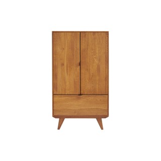 Buffet haut retro en bois 2 portes 1 tiroir l80 h140 mallet