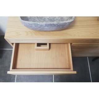Meuble sous vasque en bois et métal 2 tiroirs L120 BRIGHTON - HELLIN