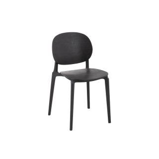 Chaise de salle à manger noire style japandi (lot de 2) YUMI - HELLIN