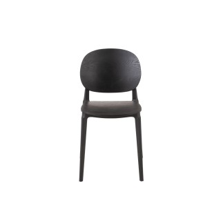 Chaise de salle à manger noire style japandi (lot de 2) YUMI - HELLIN