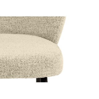 Chaise scandinave en tissu bouclette et pieds en métal noir (lot de 2) PAMELA - HELLIN