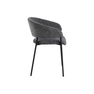 Chaise scandinave en tissu et pieds en métal noir (lot de 2) ZOLA - HELLIN