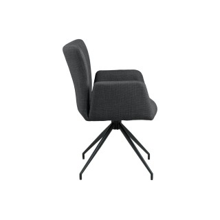 Fauteuil de salle à manger pivotant  à accoudoirs en tissu (lot de 2) LARA  - HELLIN