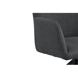 Fauteuil de salle à manger pivotant  à accoudoirs en tissu (lot de 2) LARA  - HELLIN